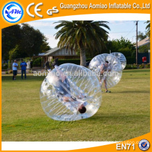 Boule de bulle de haute qualité 1.5 / 1.8M pour football / balle de ventre gonflable, boules gonflables pour les gens